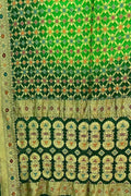 Stunning Green Banarasi Bandhani Georgette Saree with Meenakari Work - Luxurion World