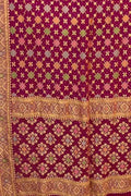 Stunning Pink Banarasi Bandhani Georgette Saree with Meenakari Work - Luxurion World