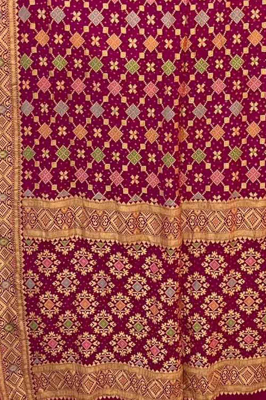 Stunning Pink Banarasi Bandhani Georgette Saree with Meenakari Work - Luxurion World