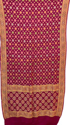 Stunning Pink Banarasi Bandhani Georgette Saree with Meenakari Work - Luxurion World