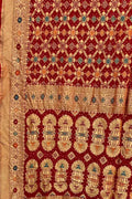 Stunning Red Bandhani Georgette Saree with Meenakari Work - Luxurion World