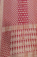 Red Banarasi Bandhani Pure Georgette Saree - Luxurion World