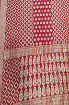 Red Banarasi Bandhani Pure Georgette Saree - Luxurion World