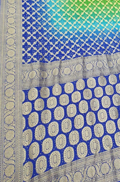 Blue Banarasi Bandhani Pure Georgette Saree - Luxurion World