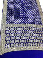 Blue Banarasi Bandhani Pure Georgette Saree - Luxurion World