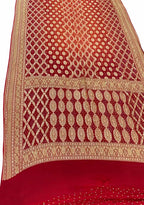 Maroon Banarasi Bandhani Pure Georgette Saree - Luxurion World