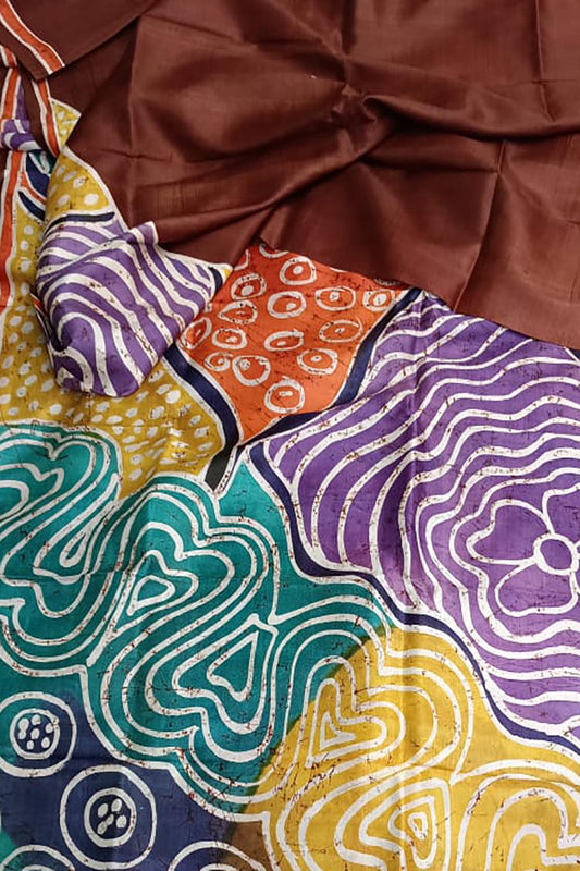 Multicolor Hand Batik Bishnupuri Silk Saree - Luxurion World