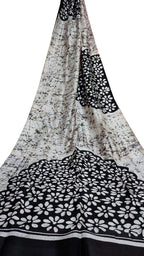 Off White Hand Batik Bishnupuri Silk Saree - Luxurion World