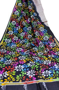 Stunning Black and Pastel Hand Batik Bishnupuri Silk Saree - Perfect for Any Occasion! - Luxurion World