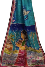Vibrant Batik Silk Saree with Hand Painted Designs - Luxurion World