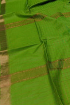 Green Bhagalpur Handloom Kota Checks Saree - Luxurion World