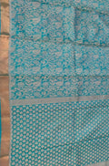 Blue Handloom Bhagalpur Pure Tussar Silk Saree - Luxurion World