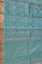 Blue Handloom Bhagalpur Pure Tussar Silk Saree - Luxurion World