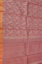 Red Handloom Bhagalpur Pure Tussar Silk Saree - Luxurion World