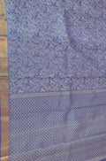 Blue Handloom Bhagalpur Pure Tussar Silk Saree - Luxurion World