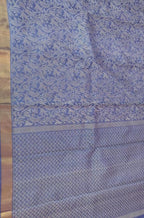 Blue Handloom Bhagalpur Pure Tussar Silk Saree - Luxurion World
