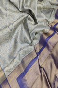Grey Handloom Bhagalpur Pure Tussar Silk Saree - Luxurion World