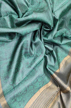 Green Handloom Bhagalpur Pure Tussar Silk Saree - Luxurion World