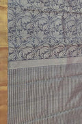 Grey Handloom Bhagalpur Pure Tussar Silk Saree - Luxurion World