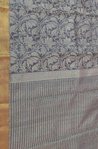 Grey Handloom Bhagalpur Pure Tussar Silk Saree - Luxurion World