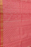 Pink Handloom Bhagalpur Pure Tussar Silk Saree - Luxurion World