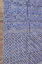 Blue Handloom Bhagalpur Pure Tussar Silk Saree - Luxurion World