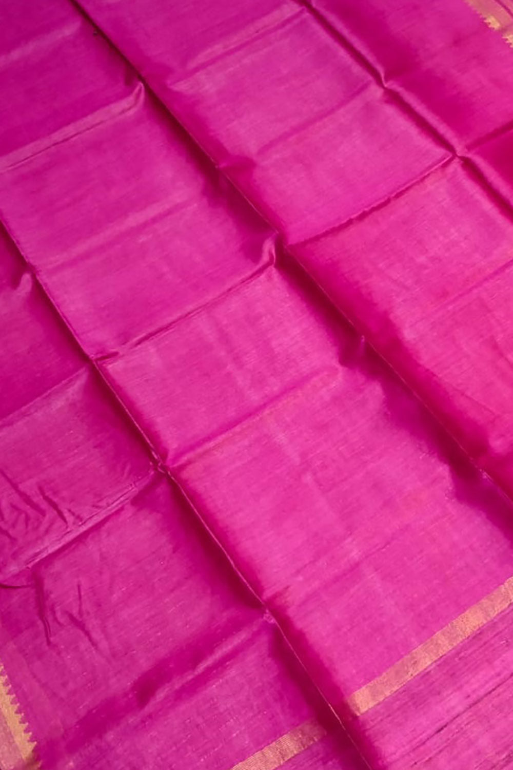 Pink Bhagalpur Handloom Pure Moonga Tussar Silk Saree - Luxurion World