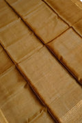 Brown Bhagalpur Handloom Pure Moonga Tussar Silk Saree - Luxurion World