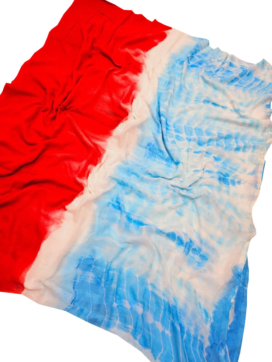 Multicolor Bhagalpur Mul Mul Cotton Shibori Design Saree - Luxurion World