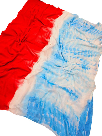 Multicolor Bhagalpur Mul Mul Cotton Shibori Design Saree - Luxurion World