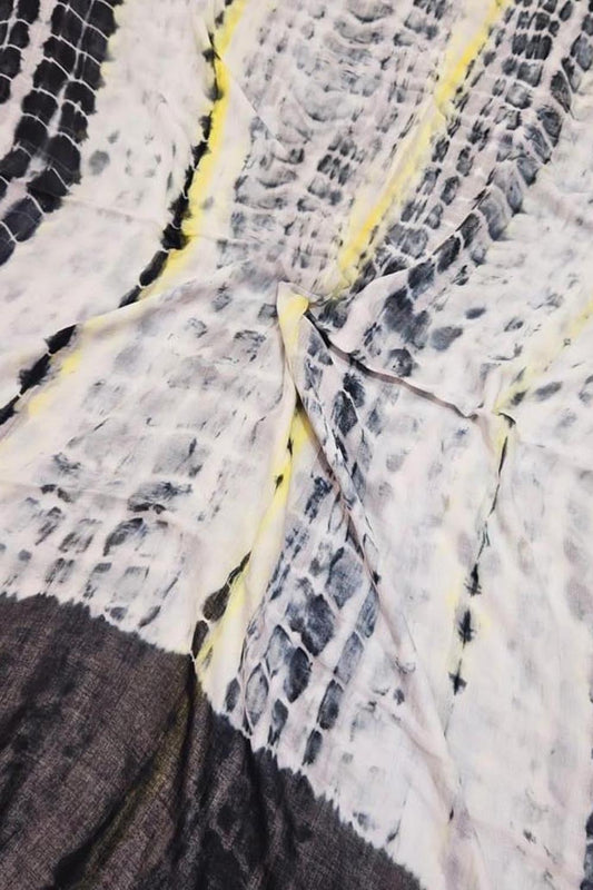 Multicolor Bhagalpur Mul Mul Cotton Shibori Design Saree - Luxurion World