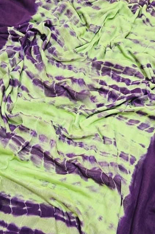 Multicolor Bhagalpur Mul Mul Cotton Shibori Design Saree - Luxurion World