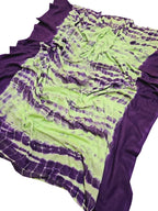 Multicolor Bhagalpur Mul Mul Cotton Shibori Design Saree - Luxurion World