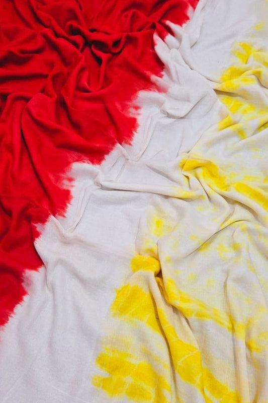 Multicolor Bhagalpur Mul Mul Cotton Shibori Design Saree - Luxurion World