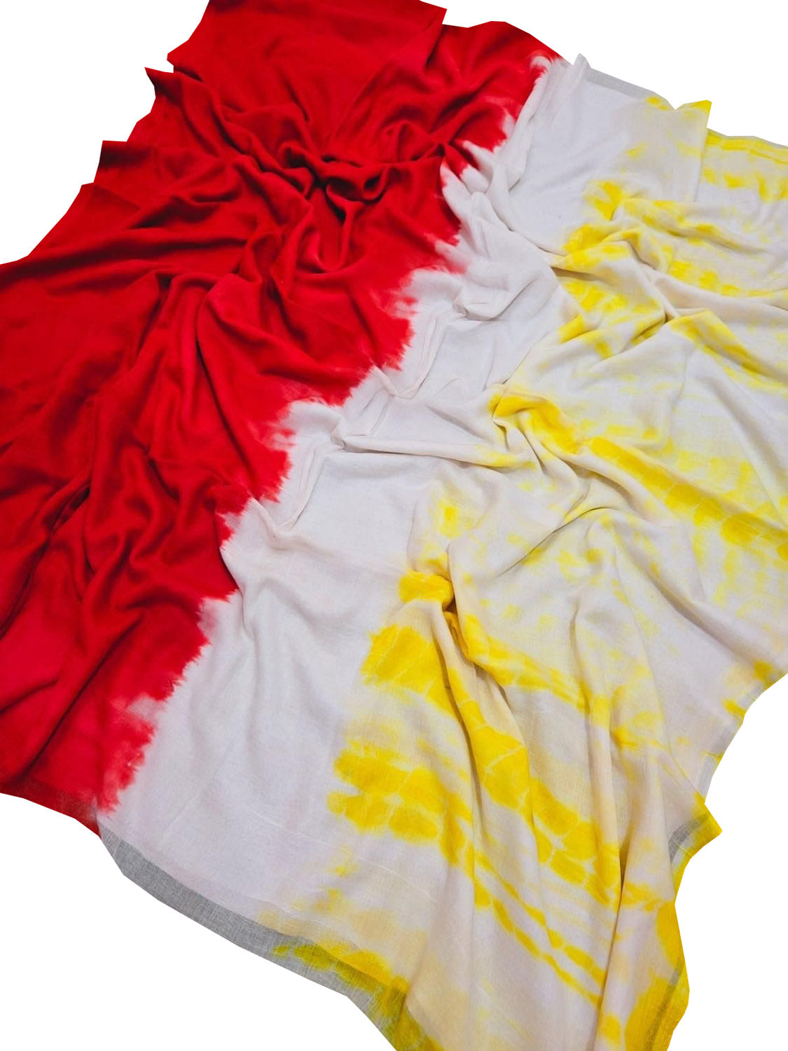 Multicolor Bhagalpur Mul Mul Cotton Shibori Design Saree - Luxurion World