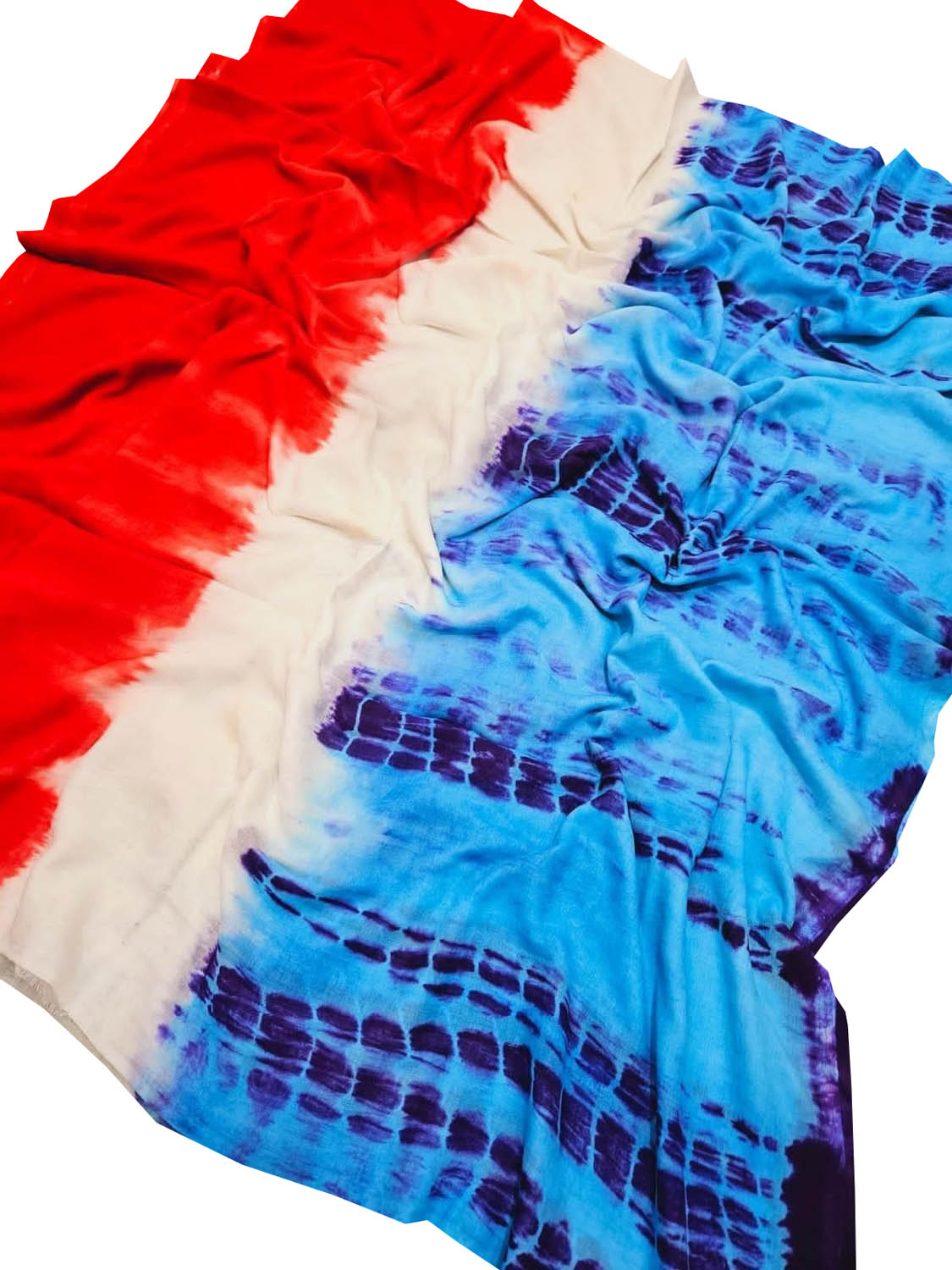 Multicolor Bhagalpur Mul Mul Cotton Shibori Design Saree - Luxurion World