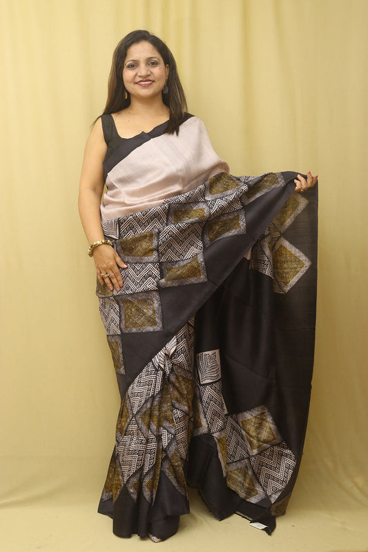 Vibrant Block Printed Bishnupuri Silk Saree: A Multicolor Masterpiece - Luxurion World