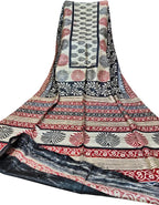 Pastel Block Printed Pure Tussar Ghicha Silk Saree - Luxurion World