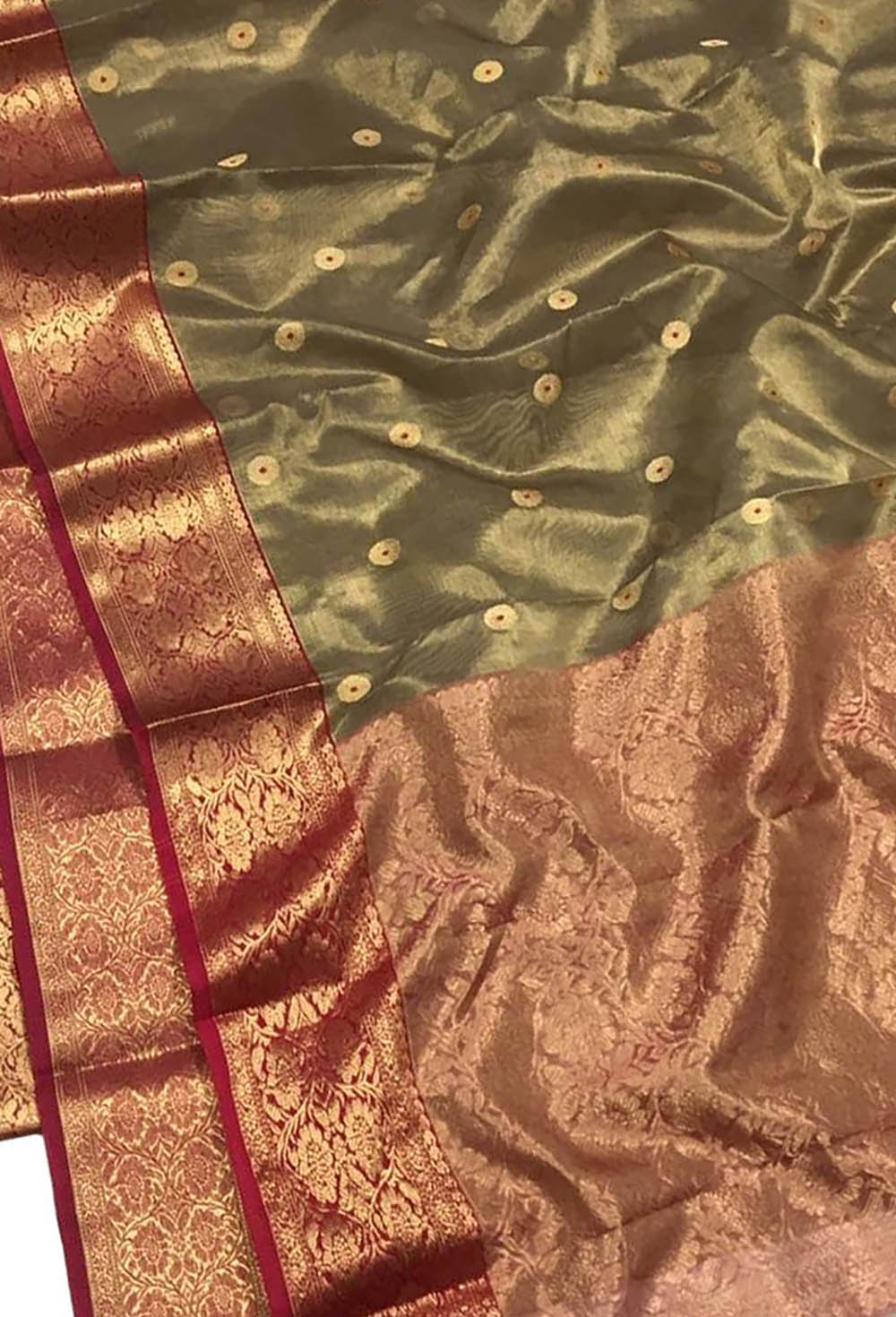 Pastel Chanderi Handloom Tissue Katan Silk Saree - Luxurion World