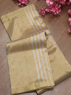 Golden Chanderi Handloom Tissue Silk Saree - Luxurion World