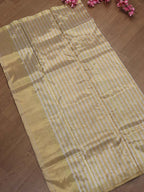 Golden Chanderi Handloom Tissue Silk Saree - Luxurion World