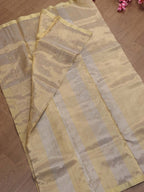 Golden Chanderi Handloom Tissue Silk Saree - Luxurion World