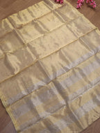 Golden Chanderi Handloom Tissue Silk Saree - Luxurion World