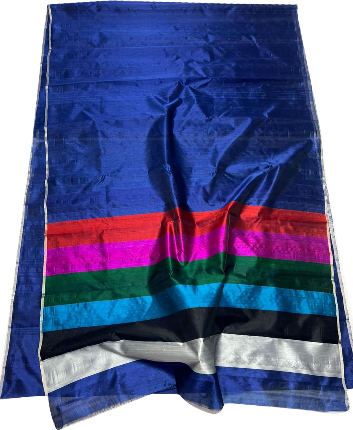 Blue Chanderi Handloom Pure Silk Saree - Pure Elegance - Luxurion World