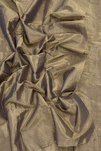 Golden Plain Chanderi Handloom Tissue Silk Saree - Luxurion World