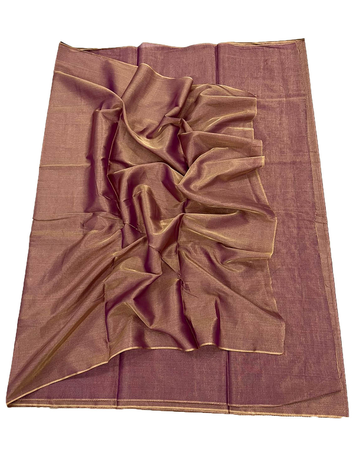 Purple Plain Chanderi Handloom Tissue Silk Saree - Luxurion World
