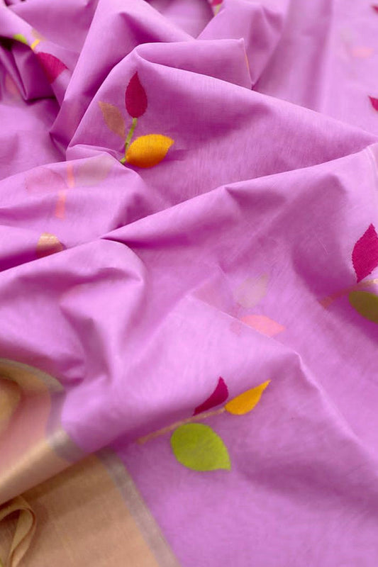 Graceful Pink Chanderi Handloom Silk Cotton Saree - Perfect for Any Occasion - Luxurion World