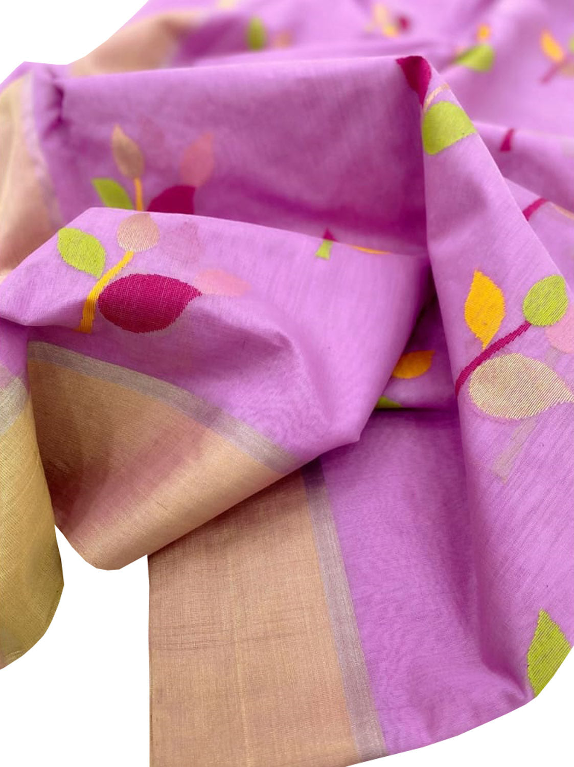 Graceful Pink Chanderi Handloom Silk Cotton Saree - Perfect for Any Occasion