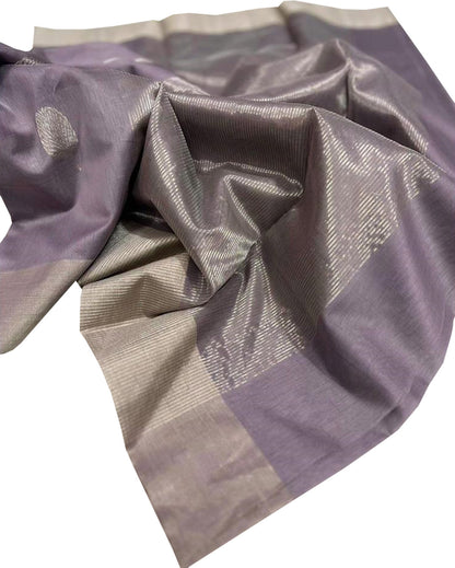 Graceful Grey Chanderi Handloom Silk Cotton Saree - Perfect for Any Occasion