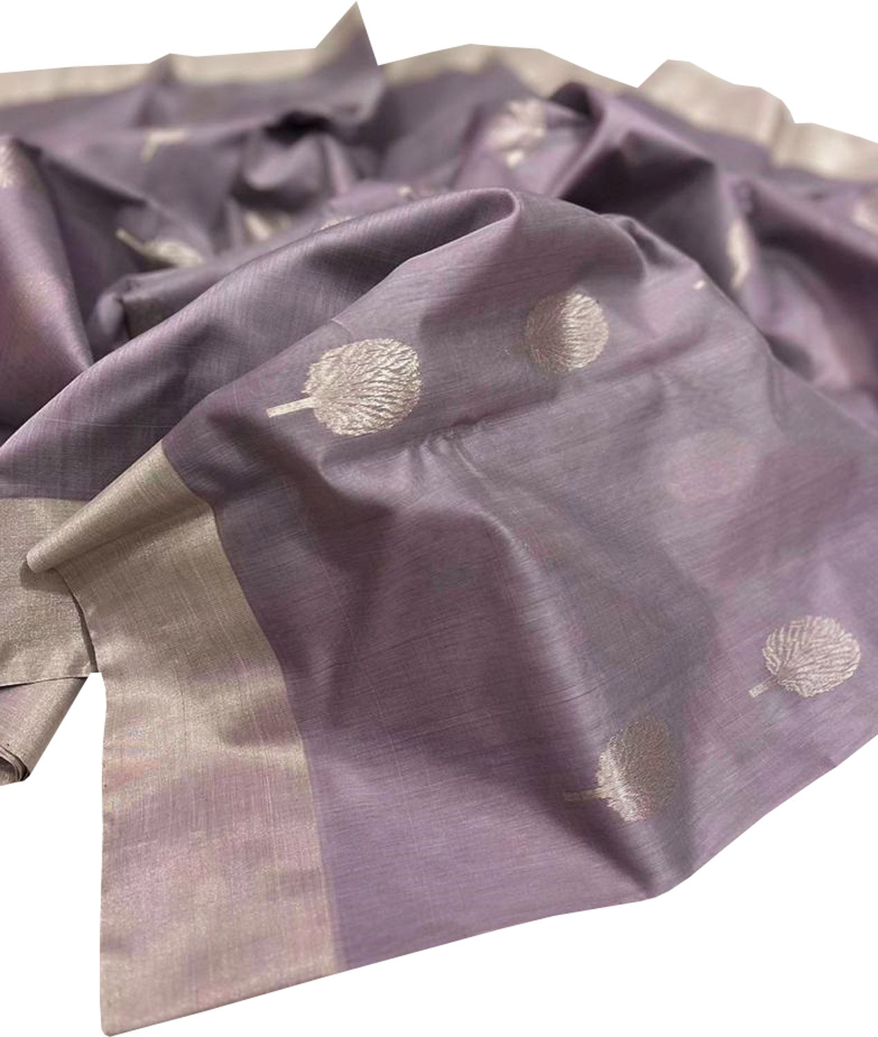Graceful Grey Chanderi Handloom Silk Cotton Saree - Perfect for Any Occasion - Luxurion World